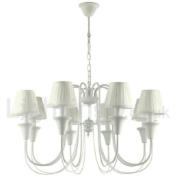 Lustre rétro blanc à 8 lumières de style bougie