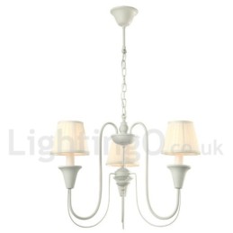 Lustre rétro blanc à 3 lumières de style bougie