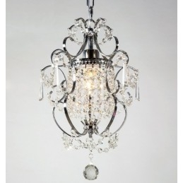 Lustre en fer peint avec lampe d'éclairage moderne en cristal transparent