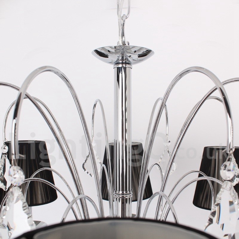 Lustre contemporain à 8 lumières en cristal K9 de style bougie