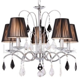 Lustre contemporain à 5 lumières en cristal K9 de style bougie