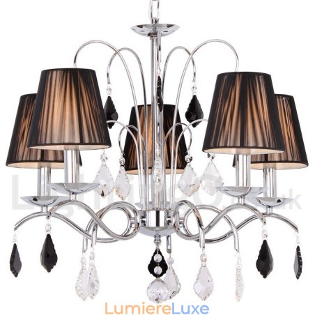 Lustre contemporain à 5 lumières en cristal K9 de style bougie