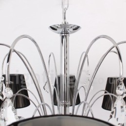 Lustre contemporain à 5 lumières en cristal K9 de style bougie