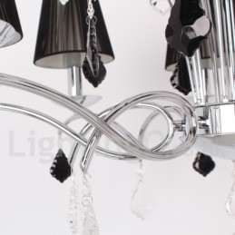 Lustre contemporain à 5 lumières en cristal K9 de style bougie