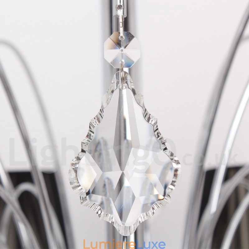 Lustre contemporain à 5 lumières en cristal K9 de style bougie