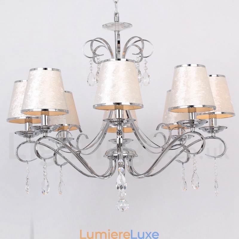 Lustre contemporain à 8 lumières en cristal K9 de style bougie