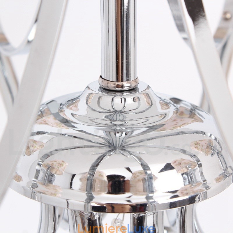 Lustre contemporain à 8 lumières en cristal K9 de style bougie