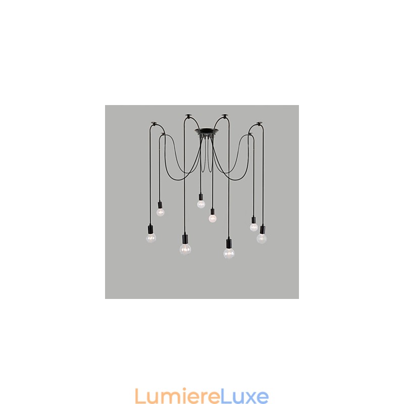 Lustre suspendu à 8 lumières, style traditionnel, classique et rétro, en métal