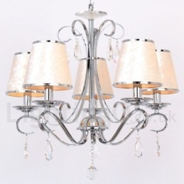 Lustre contemporain à 5 lumières en cristal K9 de style bougie