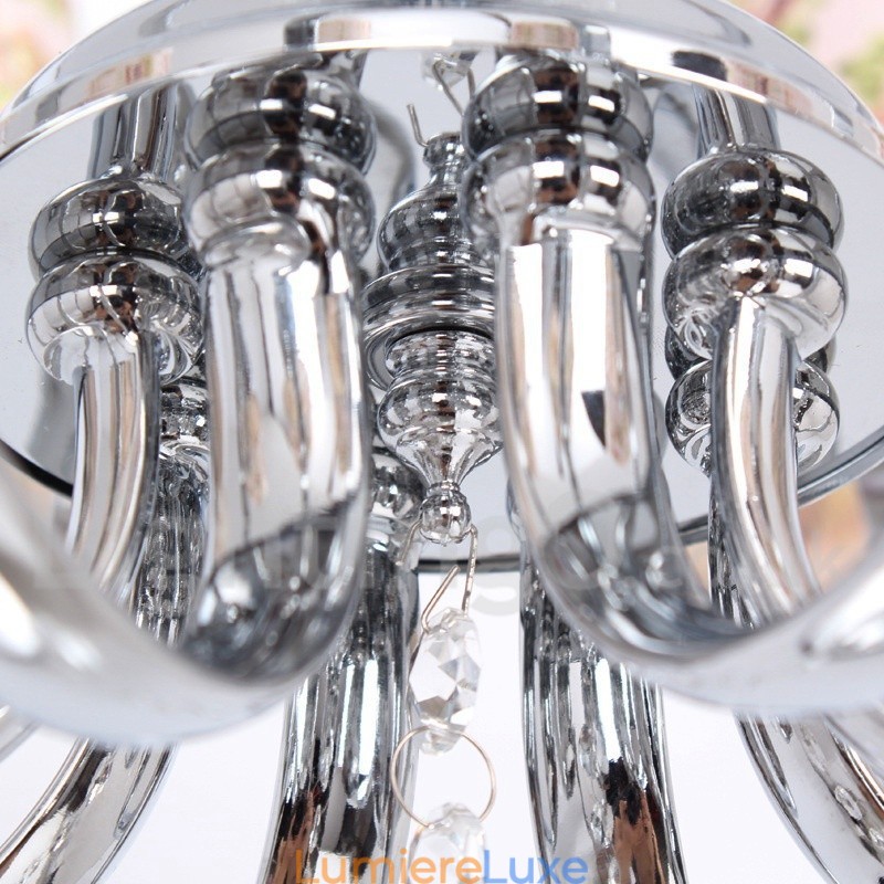 Lustre contemporain à 5 lumières en cristal K9 de style bougie