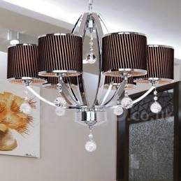 Lustre contemporain à 6 lumières en cristal K9 de style bougie