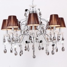 Lustre contemporain à 8 lumières en cristal K9 de style bougie