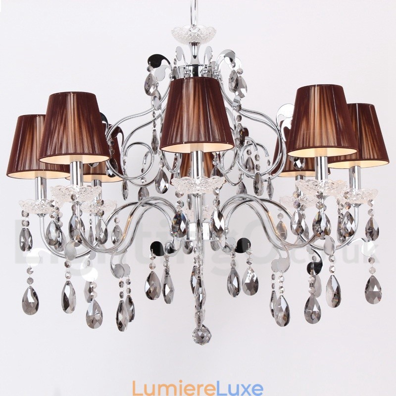 Lustre contemporain à 8 lumières en cristal K9 de style bougie