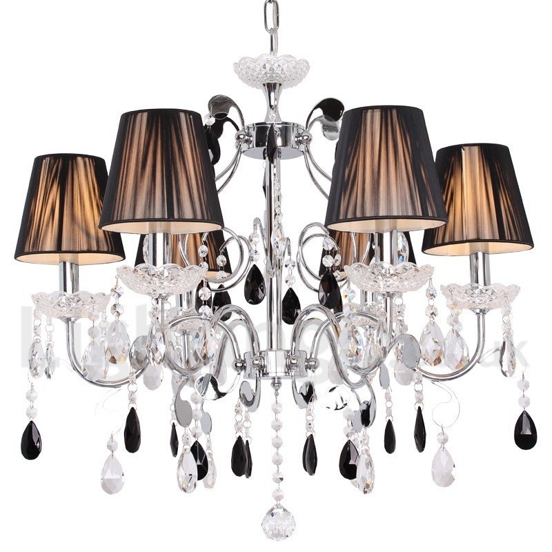 Lustre contemporain à 6 lumières en cristal K9 de style bougie