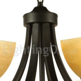 Lustre noir à 6 lumières de style méditerranéen avec bougies