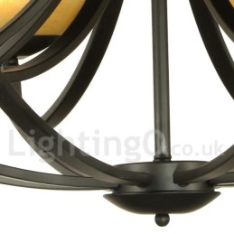 Lustre noir à 4 lumières de style méditerranéen avec bougies