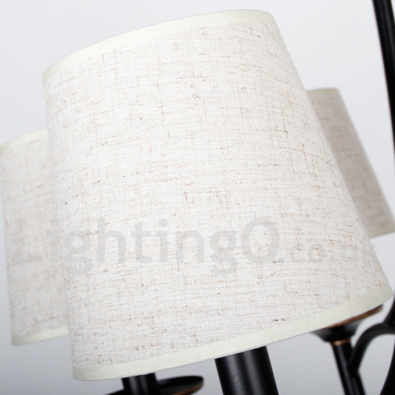 Lustre à 12 lumières de style bougie contemporain noir rustique rétro
