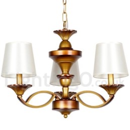 Lustre rustique à 3 lumières de style méditerranéen rétro