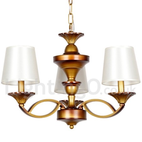 Lustre rustique à 3 lumières de style méditerranéen rétro