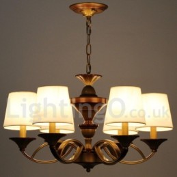 Lustre rustique à 6 lumières de style méditerranéen rétro