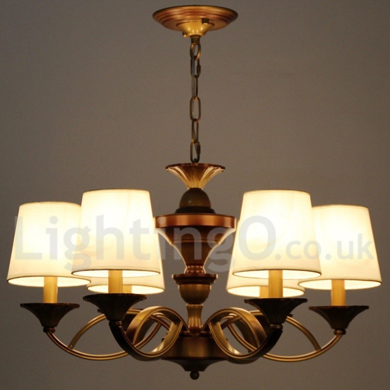 Lustre rustique à 6 lumières de style méditerranéen rétro