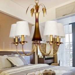 Lustre moderne contemporain rustique à 5 lumières de style bougie
