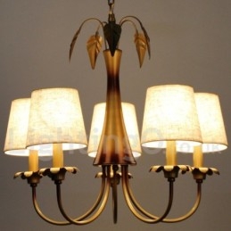 Lustre moderne contemporain rustique à 5 lumières de style bougie