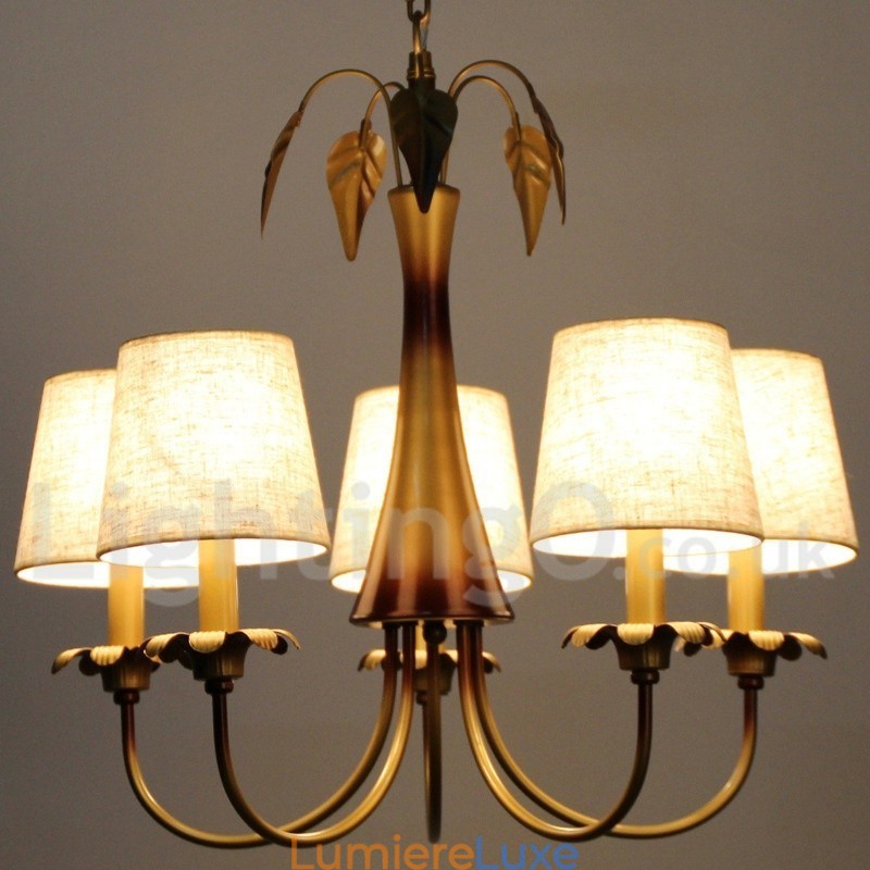 Lustre moderne contemporain rustique à 5 lumières de style bougie