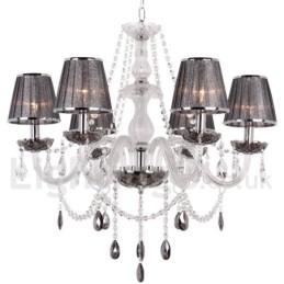Lustre à 6 lumières en cristal K9 de style bougie