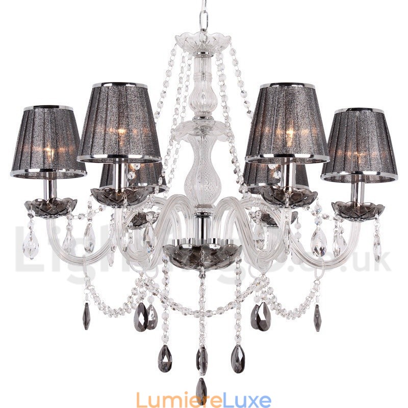 Lustre à 6 lumières en cristal K9 de style bougie