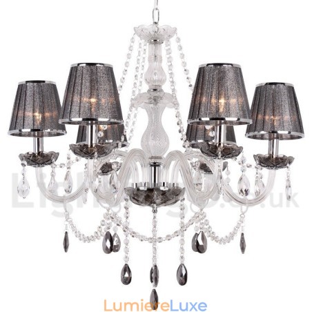 Lustre à 6 lumières en cristal K9 de style bougie