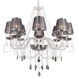 Lustre en cristal K9 à 8 lumières de style bougie
