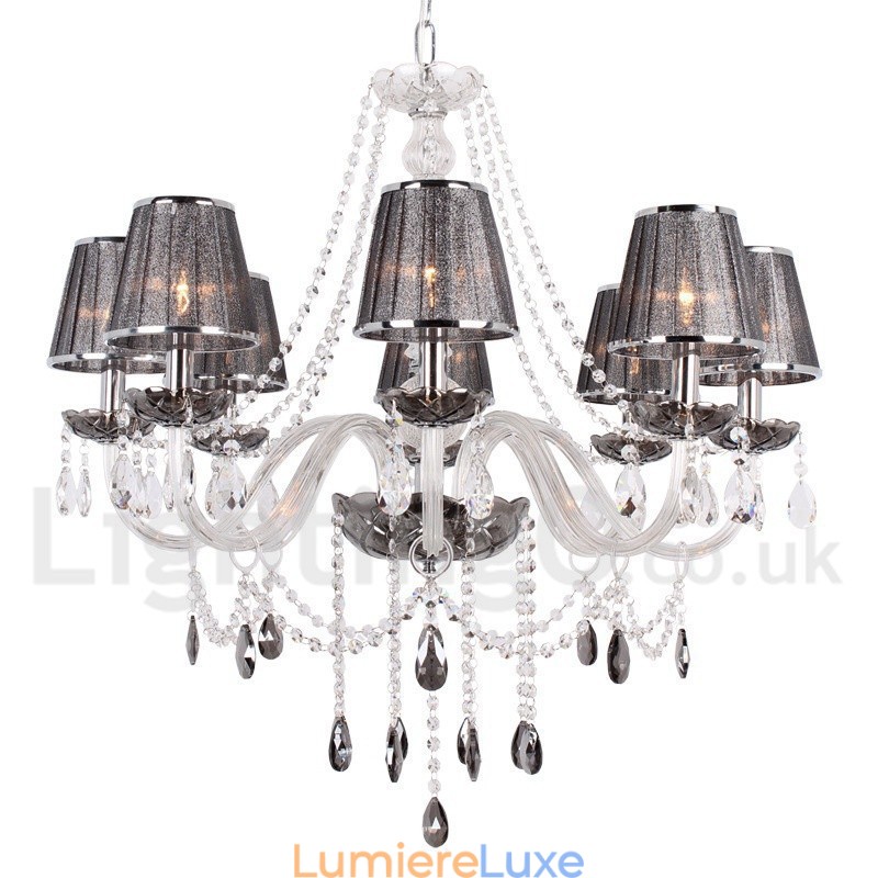 Lustre en cristal K9 à 8 lumières de style bougie