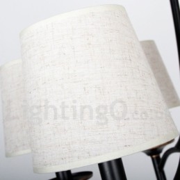 Lustre à 8 lumières de style bougie contemporain noir rustique rétro