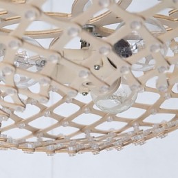 Lustre en bois vintage