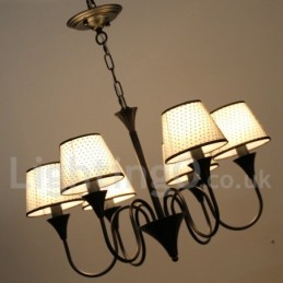 Lustre rustique moderne contemporain rétro noir à 6 lumières de style bougie