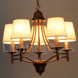 Lustre à 5 lumières de style méditerranéen rétro rustique avec bougies