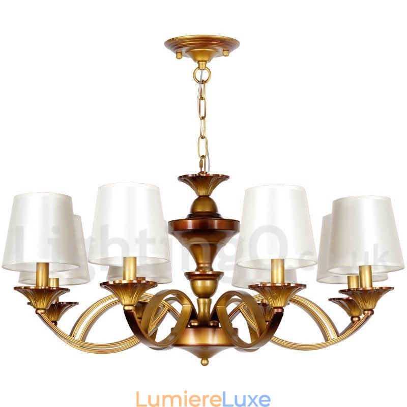Lustre rustique à 8 lumières de style méditerranéen rétro