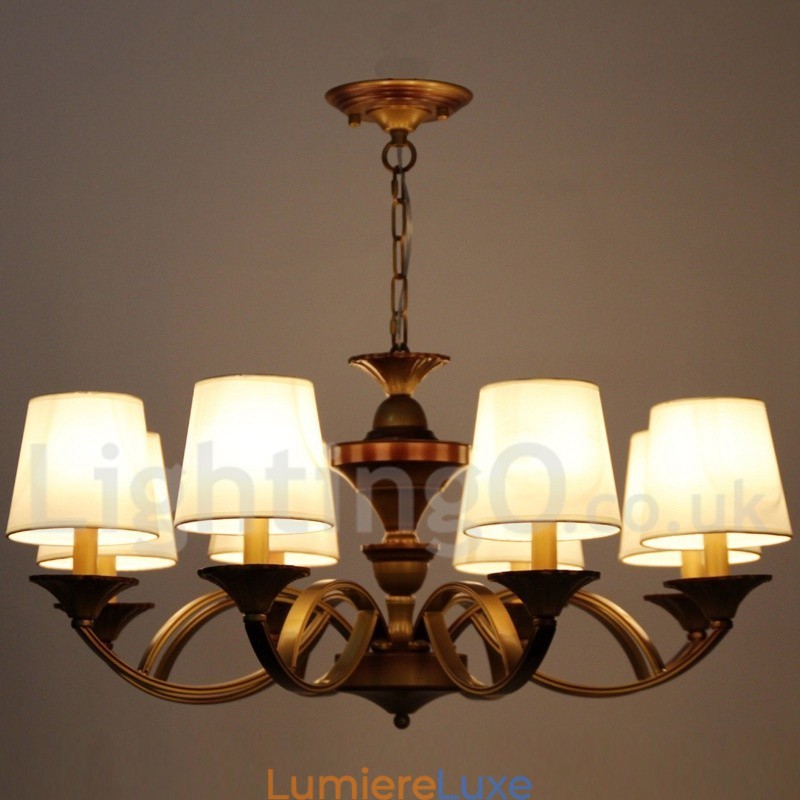 Lustre rustique à 8 lumières de style méditerranéen rétro