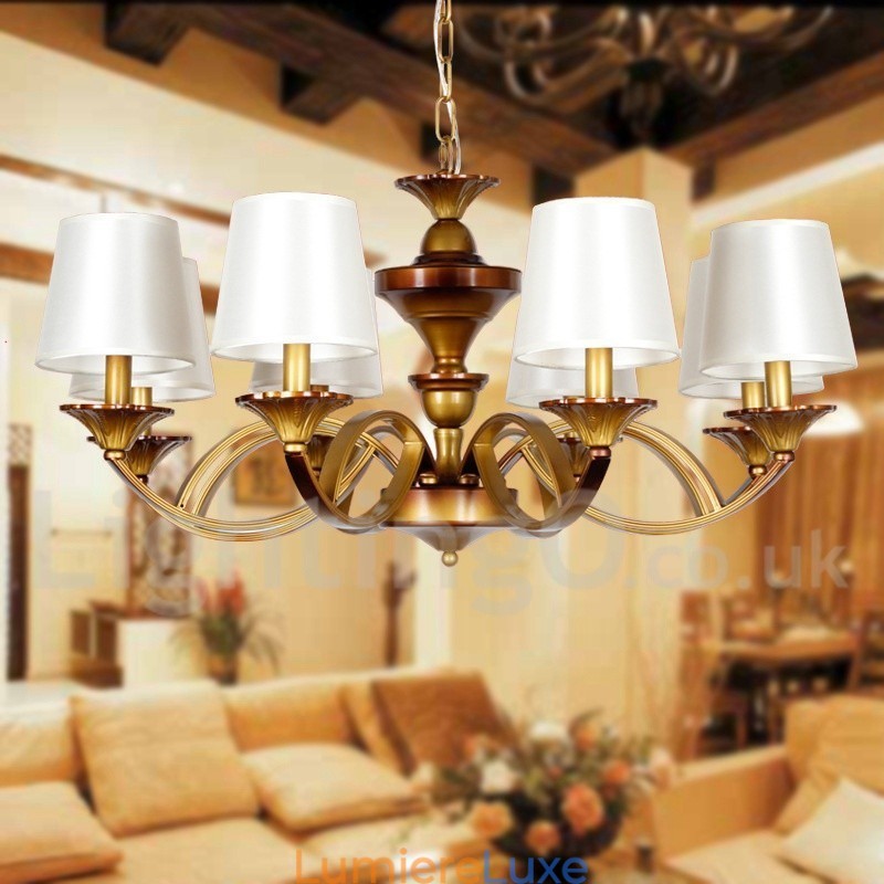 Lustre rustique à 8 lumières de style méditerranéen rétro
