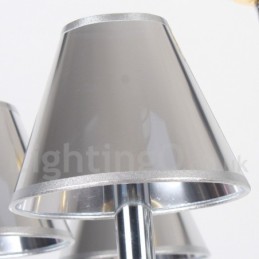 Lustre moderne contemporain à 3 lumières de style bougie chromé