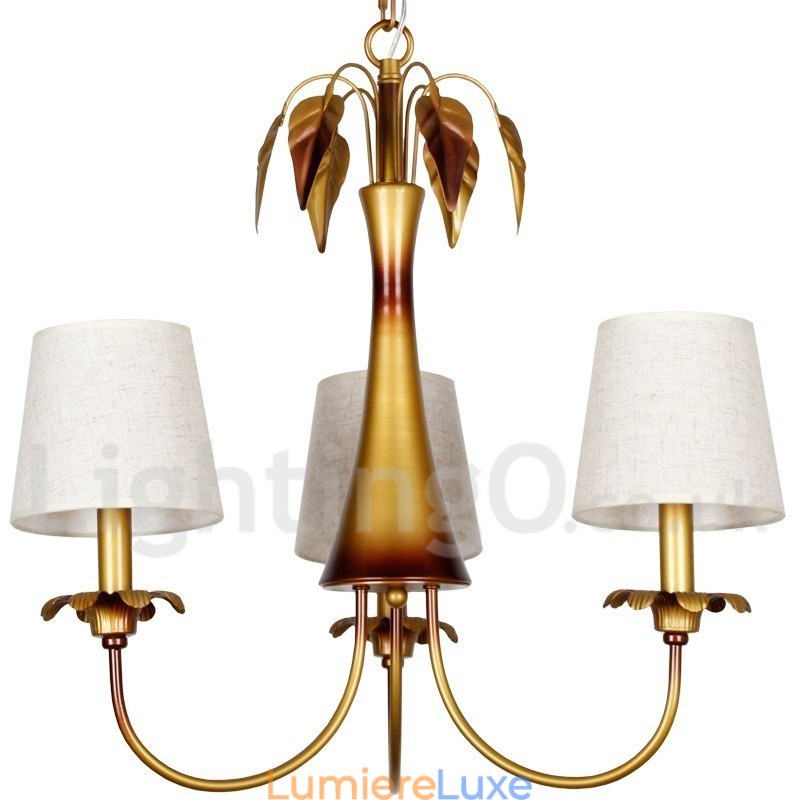 Lustre à 3 lumières de style bougie rustique contemporain moderne