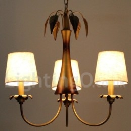 Lustre à 3 lumières de style bougie rustique contemporain moderne