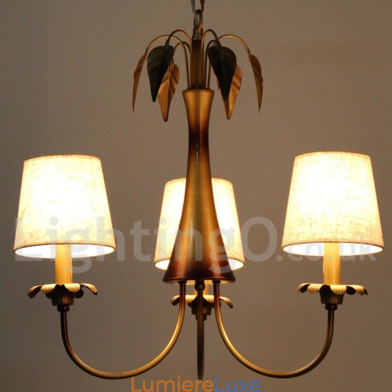Lustre à 3 lumières de style bougie rustique contemporain moderne