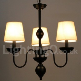 Lustre rustique rétro contemporain à 3 lumières de style bougie