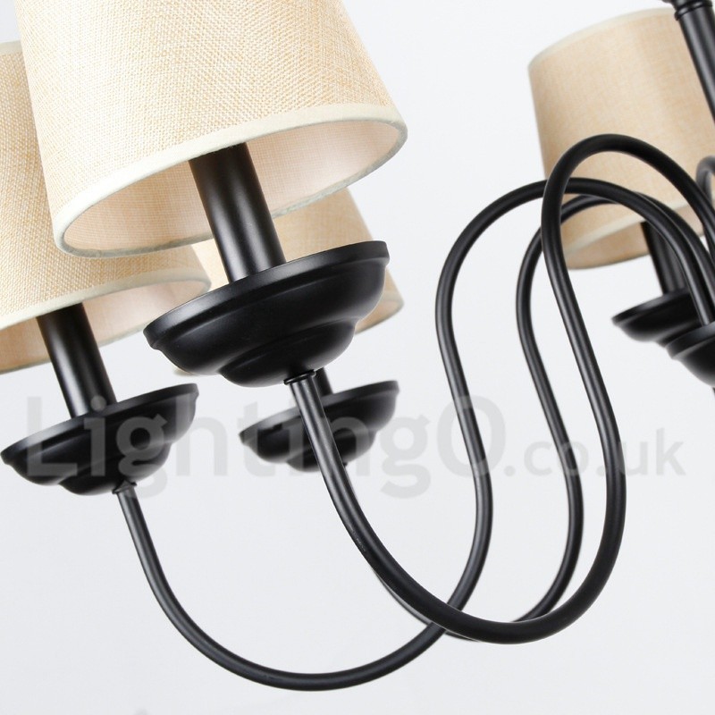 Lustre rustique rétro contemporain à 3 lumières de style bougie