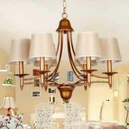 Lustre à 6 lumières de style méditerranéen rétro rustique avec bougies