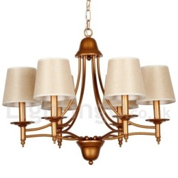 Lustre à 6 lumières de style méditerranéen rétro rustique avec bougies