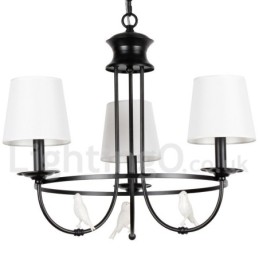 Lustre à 3 lumières de style méditerranéen rétro noir rustique contemporain de style bougie