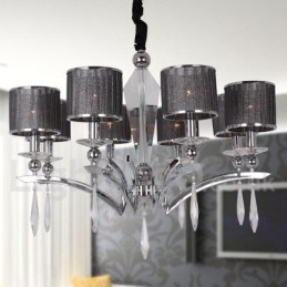 Lustre contemporain moderne à 8 lumières de style bougie